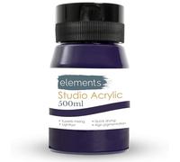Elements 500 ml Studio Acrylic Paint Tub - Quick-Drying Paint for Canvas, Wood, Glass, and More - Low-Odour Highly Pigmented Vibrant Acrylic Paints - Violet