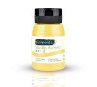 Elements 500 ml Studio Acrylic Paint Tub - Quick-Drying Paint for Canvas, Wood, Glass & More - Low-Odour Highly Pigmented Vibrant Acrylic Paints - Naples Yellow