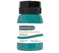 Elements 500ml Acrylic Paint 500 ml Tub - Quick Drying Acrylic Paints with High Pigment and Vibrant Colour Pigment Turquoise