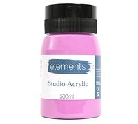 Elements 500ml Acrylic Paint 500 ml Tub - Quick Drying Acrylic Paints with High Pigment and Vibrant Colour Pigment Pink
