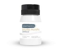 Elements 500ml Acrylic Paint 500 ml Tub - Quick Drying Acrylic Paints with High Pigment and Vibrant Colour Pigment Titanium White