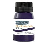 Elements 500ml Acrylic Paint 500 ml Tub - Quick Drying Acrylic Paints with High Pigment and Vibrant Colour Pigment Violet