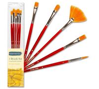 Elements 5pc Long Handle Acrylic Brush Set - Brushes for Art & Mixed Media