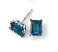 Elements 9ct White Gold London Blue Topaz Stud Earring With