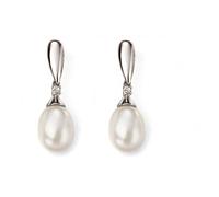 Elements 9ct White Gold Pearl And Diamond Earring GE2075W -