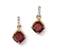 Elements 9ct Yellow Gold Garnet Earring GE2080R