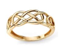 Elements 9ct Yellow Gold Plain Celtic Pattern Ring GR499 - Bold - Size 58