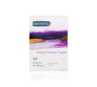Elements A3 Mixed Media Book Glue Bound Artist Paper Pads, Cold Pressed (250gsm), Acid-Free, 30 Sheets for Painting, Drawing, Sketching A3