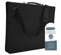Elements A3 Artist Portfolio Case - Art Presentation Storage Bag Weather-Resistant Supply Portfolio with Shoulder Strap for Students & Professional Artists - (A3 18.3"x14"x1.7", Black)