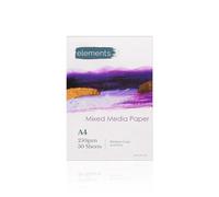 Elements A4 Mixed Media Book Glue Bound Artist Paper Pads, Cold Pressed (250gsm), Acid-Free, 30 Sheets for Painting, Drawing, Sketching - A4