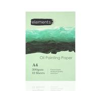 Elements A4 Oil Paint Sketchbook - Canvas Grain Textured Paper, Archival Quality No Acid Pages, Durable Hardcover Sketchbook Designed For Oil and Acrylic Techniques, White Paper, 12 Sheets, A4