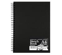 Elements A4 Wire-O Black Sketch Book | 50 Black Sheets (100 Sides) | 200 GSM Acid-Free Paper | Perforated Pages - Ideal for Mixed Media Art