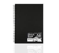Elements A4 Wire-O Sketch Book - 50 Black Sheets (100 Sides), 200 GSM No Acid Paper, Perforated Pages for Easy Removal, Durable Hardcover, Ideal for Mixed Media Art, Drawing Book, Art Sketchbook