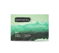 Elements A5 Oil Paint Sketchbook - Canvas Grain Textured Paper, Archival Quality No Acid Pages, Durable Hardcover Sketchbook Designed for Oil and Acrylic Techniques, White Paper, 12 Sheets, A5