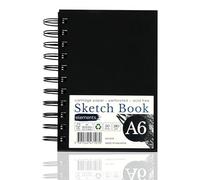 Elements A6 Wire-O White Sheets Art Sketch Book, Hard Cover - 180gsm Cartridge Paper, 50 Perforated Sheets, White Drawing Paper for Mixed Media Art and Professional Artwork, Drawing Books