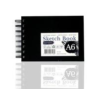 Elements A6 Wire-O White Sheets Landscape Art Sketch Book, Hard Cover - 180gsm Cartridge Paper, 50 Perforated Sheets, White Drawing Paper for Mixed Media Art and Professional Artwork, Drawing Books