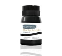 Elements Acrylic Paint 500ml, Mars Black - High Pigmentation, Quick Drying, Lightfast & Rich Texture, Effortless Application for Arts and Crafts, Painting on Canvas, Cardboard, Wood, Glass & More