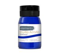 Elements Acrylic Paint 500ml, Ultramarine - High Pigmentation, Quick Drying, Lightfast & Rich Texture, Effortless Application for Arts and Crafts, Painting on Canvas, Cardboard, Wood, Glass & More