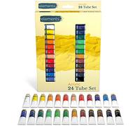 Elements Acrylic Paint Set - 12ml Tubes, 24 Piece Set of Professional Drawing Painting Pigments, Vibrant Acrylic Paints, Multi-Colour