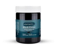Elements Black Gesso Acrylic Medium - Professional Grade Surface Prep Paint with Liquid Primer Texture - High Opacity Gesso Primer for Acrylic Painting on Canvas, Wood & Board - 500 ml