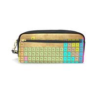 Elements Chemistry Periodic Table Pencil Cases Large Capacity Zipper PU Leather Pencil Pouch Bag Multifunctional Stationery Cosmetic Makeup Bags