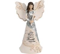 Elements Faith Angel Figurine by Pavilion, 6-1/2-Inch, Holding Cross, Inscription with God All Things Are Possible