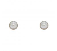 Elements Gold 3mm Pearl Stud Earrings GE2371W - Gold / Rhodium Plated / Pearl