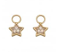 Elements Gold 9ct Ear Pendant Star With Diamond Set Illusion With Yellow Gold - 9 ct Gold / Diamond