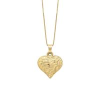 Elements Gold 9ct Gold Heart Ripple Texture Necklace GP2357 - Classic Look | - 9ct Gold