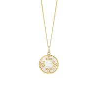 Elements Gold 9ct Gold Mother of Pearl Swirl Inlay Pendant GP2364W - 9ct Gold / Mother of Pearl