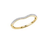 Elements Gold 9ct Gold Rhodium Plated Diamond Ring GR627 - Elegant Styling | - Size 58 - 9ct Gold / Rhodium Plated / Diamond