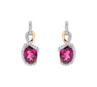 Elements Gold 9ct Gold Rhodium Plated Garnet Earrings GE2481M - 9ct Gold / Rhodium Plated / Garnet