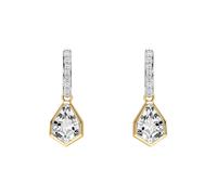 Elements Gold 9ct Gold Rhodium Plated Topaz Earrings GE2482C - Bold Statement - 9ct Gold / Rhodium Plated / Topaz