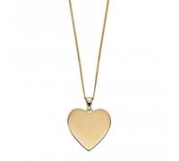 Elements Gold 9ct Heart Engravable Disc Necklace GP2237 - Distinctive Detail | - 9 ct Gold