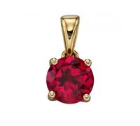 Elements Gold 9ct July Created Ruby Pendant GP2194 - Distinctive Detail | - 9 ct Gold / Stone