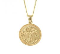 Elements Gold Engraved Tree of Life 9ct Yellow Gold Pendant GP1000 - Yellow Gold / 9ct Gold