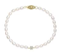 Elements Gold GB531W Seed Pearl And Flower Bracelet in 9ct Gold