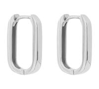 Elements Gold GE1003 U Shape Hoop Earrings in 9ct White Gold