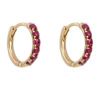 Elements Gold Ruby 9ct Yellow Gold Hoop Earrings GE1019R - Yellow Gold / 9ct Gold / Ruby