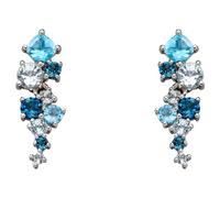 Elements Gold GE2225T Scatter Earrings with Blue Topaz in 9ct White Gold