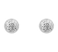 Elements Gold GE2428 Small Textured Ball Stud Earrings in 9ct White Gold