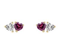 Elements Gold GE2494 Toi et Moi Heart Stud Earrings in 9ct Gold