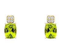Elements Gold GE2512G Cushion Cut and Cluster Peridot Earrings in 9ct Gold