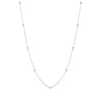 Elements Gold GN380 Fine Ball Station Chain Necklace in 9ct White Gold