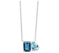 Elements Gold 9ct Gold Rhodium Plated Topaz Necklace GN402 - Refined - 9ct Gold / Rhodium Plated / Topaz