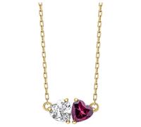 Elements Gold GN413 Toi et Moi Heart Necklace in 9ct Gold