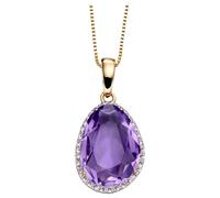 Elements Gold GP2156M Irregular Shaped Semi-Precious Stone Pendant in 9ct Gold