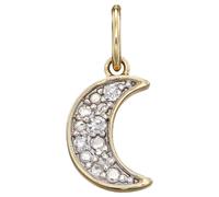 Elements Gold GP2187 Moon Pendant With Diamonds in 9ct Gold