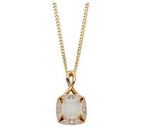 Elements Gold GP2233W Semi-Precious Twist Pendant Diamond Surround in 9ct Gold