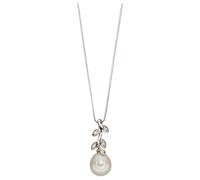 Elements Gold GP2238W Pearl And Diamond Vine Pendant in 9ct Gold